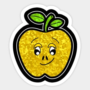 CUTE Food Fruit Lover  Golden Delicious Apple Sticker